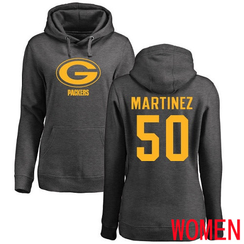Green Bay Packers Ash Women #50 Martinez Blake One Color Nike NFL Pullover Hoodie Sweatshirts->nfl t-shirts->Sports Accessory